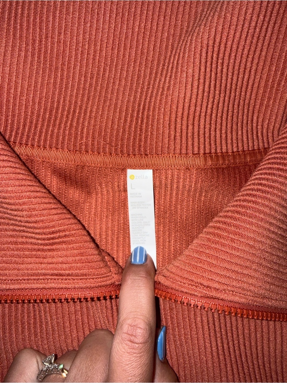 Zella Ribbed Full-Zip Funnel Neck Jacket - Picture 3 of 4